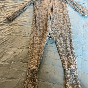 Brave Little Ones Green Rainbow Gender Neutral Onesie Pajamas PJs Fold Over Feet